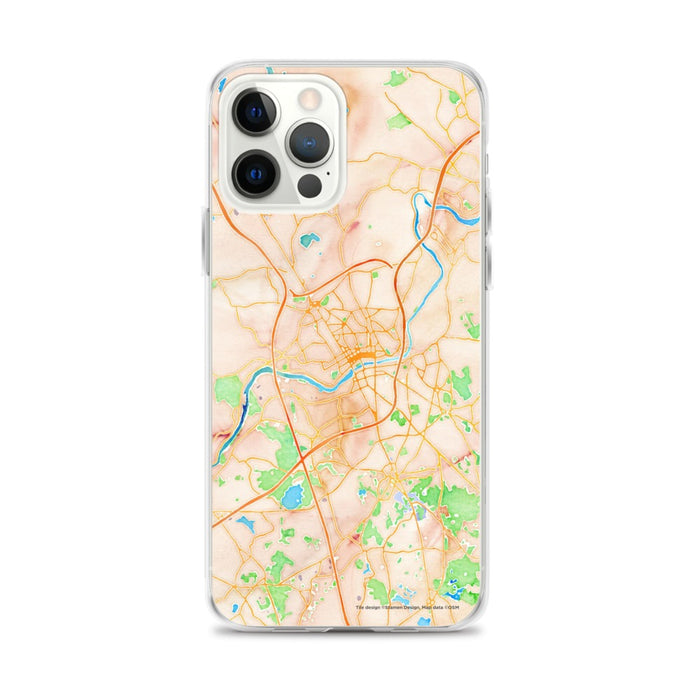 Custom Lawrence Massachusetts Map iPhone 12 Pro Max Phone Case in Watercolor