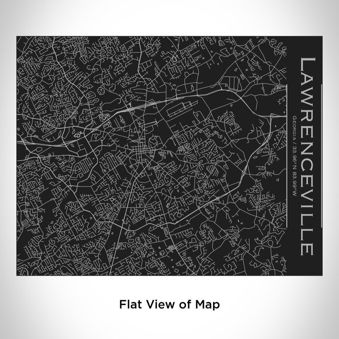 Rendered View of Lawrenceville Georgia Map Engraving on 20oz Stainless Steel Insulated Bottle with Bamboo Top in Black