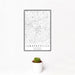 12x18 Lawrenceville Georgia Map Print Portrait Orientation in Classic Style With Small Cactus Plant in White Planter
