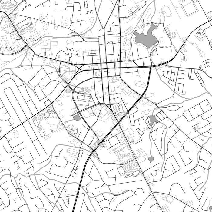 Lawrenceville Georgia Map Print in Classic Style Zoomed In Close Up Showing Details
