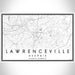 Lawrenceville Georgia Map Print Landscape Orientation in Classic Style With Shaded Background