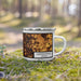 Right View Custom Lawrenceville Georgia Map Enamel Mug in Ember on Grass With Trees in Background