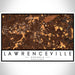 Lawrenceville Georgia Map Print Landscape Orientation in Ember Style With Shaded Background