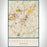 Lawrenceville Georgia Map Print Portrait Orientation in Woodblock Style With Shaded Background
