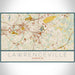 Lawrenceville Georgia Map Print Landscape Orientation in Woodblock Style With Shaded Background