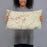Person holding 20x12 Custom Lawrenceville Georgia Map Throw Pillow in Woodblock