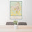 24x36 Lawton Oklahoma Map Print Portrait Orientation in Woodblock Style Behind 2 Chairs Table and Potted Plant