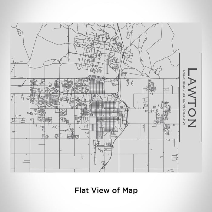 Rendered View of Lawton Oklahoma Map Engraving on 20oz Stainless Steel Insulated Bottle with Bamboo Top