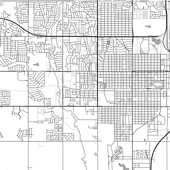 Lawton Oklahoma Map Print in Classic Style Zoomed In Close Up Showing Details