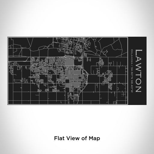 Rendered View of Lawton Oklahoma Map Engraving on 17oz Stainless Steel Insulated Cola Bottle in Black