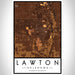 Lawton Oklahoma Map Print Portrait Orientation in Ember Style With Shaded Background