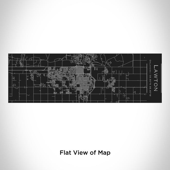 Rendered View of Lawton Oklahoma Map Engraving on 10oz Stainless Steel Insulated Cup with Sliding Lid in Black