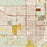 Lawton Oklahoma Map Print in Woodblock Style Zoomed In Close Up Showing Details