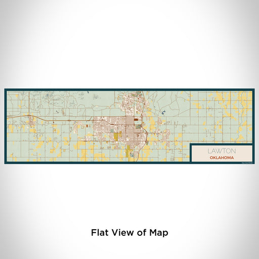 Flat View of Map Custom Lawton Oklahoma Map Enamel Mug in Woodblock