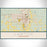 Lawton Oklahoma Map Print Landscape Orientation in Woodblock Style With Shaded Background