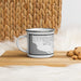Left View Custom Layton Utah Map Enamel Mug in Classic on Table Top