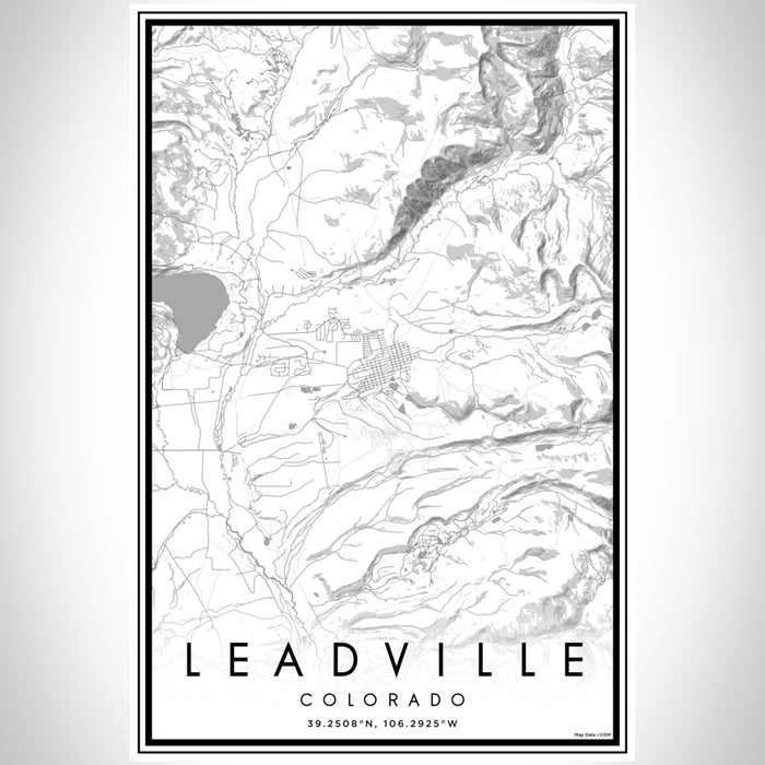 Leadville Colorado Map Print Portrait Orientation in Classic Style With Shaded Background