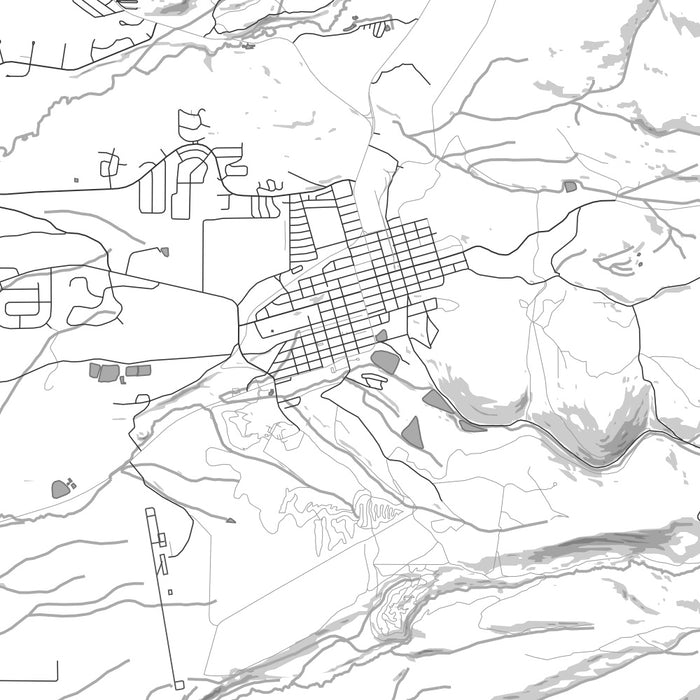 Leadville Colorado Map Print in Classic Style Zoomed In Close Up Showing Details