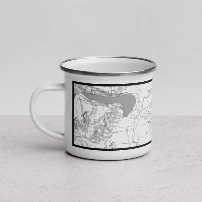 Left View Custom Leadville Colorado Map Enamel Mug in Classic