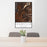 24x36 Leadville Colorado Map Print Portrait Orientation in Ember Style Behind 2 Chairs Table and Potted Plant