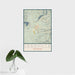 16x24 Leadville Colorado Map Print Portrait Orientation in Woodblock Style With Tropical Plant Leaves in Water