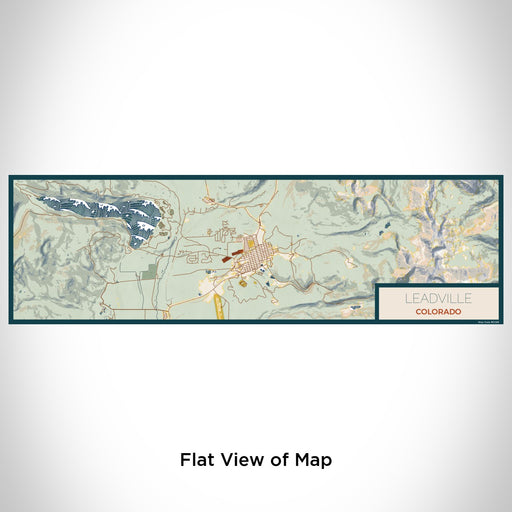 Flat View of Map Custom Leadville Colorado Map Enamel Mug in Woodblock
