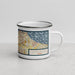 Right View Custom League City Texas Map Enamel Mug in Woodblock
