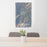 24x36 Leavenworth Washington Map Print Portrait Orientation in Afternoon Style Behind 2 Chairs Table and Potted Plant