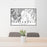 24x36 Leavenworth Washington Map Print Lanscape Orientation in Classic Style Behind 2 Chairs Table and Potted Plant