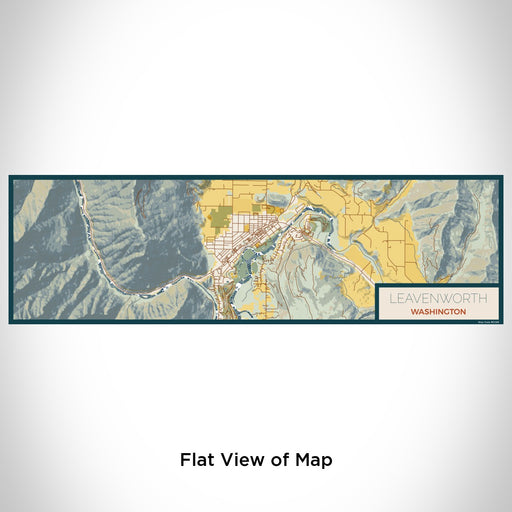 Flat View of Map Custom Leavenworth Washington Map Enamel Mug in Woodblock