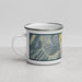 Left View Custom Leavenworth Washington Map Enamel Mug in Woodblock