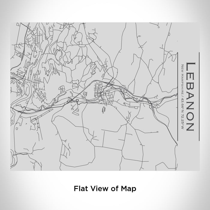 Rendered View of Lebanon New Hampshire Map Engraving on 20oz Stainless Steel Insulated Bottle with Bamboo Top