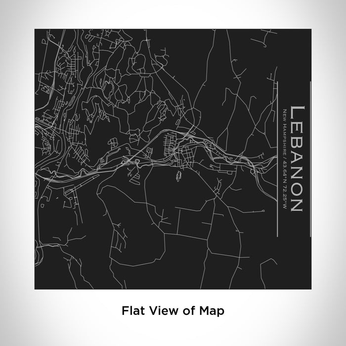 Rendered View of Lebanon New Hampshire Map Engraving on 17oz Stainless Steel Insulated Tumbler in Black