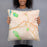 Person holding 18x18 Custom Lebanon New Hampshire Map Throw Pillow in Watercolor