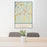 24x36 Lebanon New Hampshire Map Print Portrait Orientation in Woodblock Style Behind 2 Chairs Table and Potted Plant
