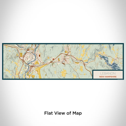 Flat View of Map Custom Lebanon New Hampshire Map Enamel Mug in Woodblock