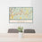24x36 Lebanon New Hampshire Map Print Landscape Orientation in Woodblock Style Behind 2 Chairs Table and Potted Plant
