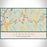 Lebanon New Hampshire Map Print Landscape Orientation in Woodblock Style With Shaded Background