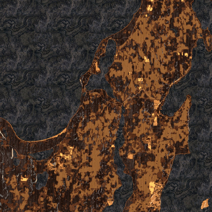 Leelanau Michigan Map Print in Ember Style Zoomed In Close Up Showing Details