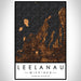 Leelanau Michigan Map Print Portrait Orientation in Ember Style With Shaded Background