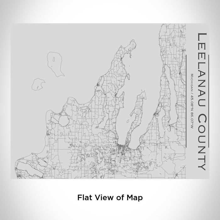 Rendered View of Leelanau County Michigan Map Engraving on 20oz Stainless Steel Insulated Bottle with Bamboo Top