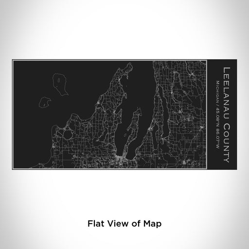 Rendered View of Leelanau County Michigan Map Engraving on 17oz Stainless Steel Insulated Cola Bottle in Black