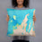 Person holding 18x18 Custom Leelanau County Michigan Map Throw Pillow in Watercolor