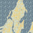 Leelanau County Michigan Map Print in Woodblock Style Zoomed In Close Up Showing Details