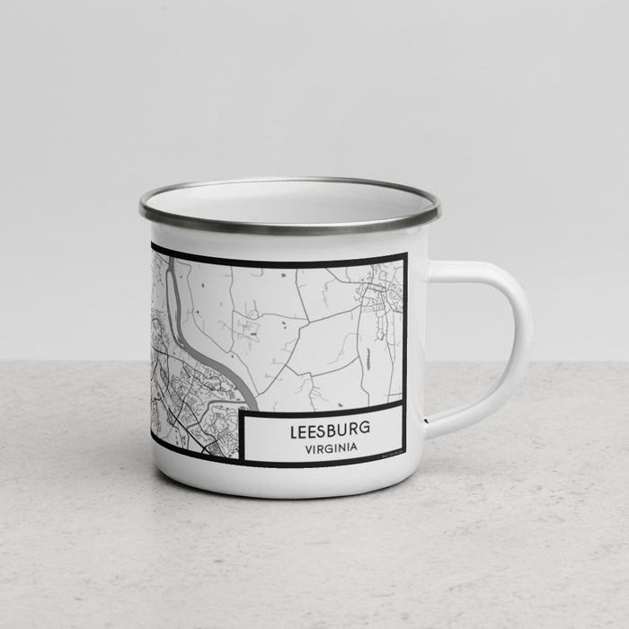 Right View Custom Leesburg Virginia Map Enamel Mug in Classic