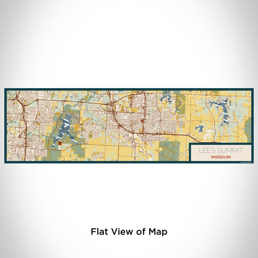 Flat View of Map Custom Lee's Summit Missouri Map Enamel Mug in Woodblock
