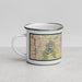 Left View Custom Lee's Summit Missouri Map Enamel Mug in Woodblock