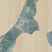 Leland Michigan Map Print in Afternoon Style Zoomed In Close Up Showing Details