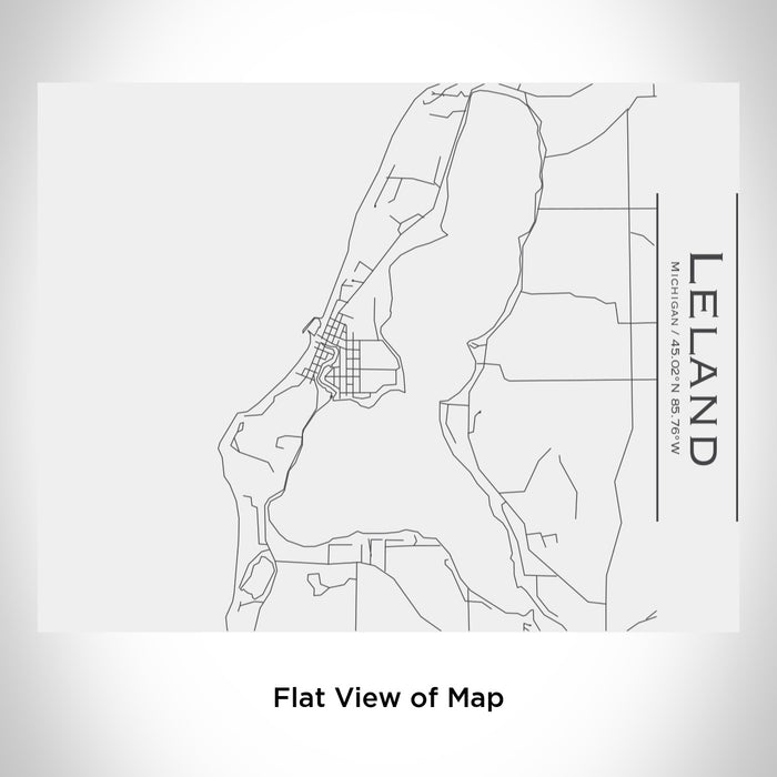 Rendered View of Leland Michigan Map Engraving on 20oz Stainless Steel Insulated Bottle with Bamboo Top in White