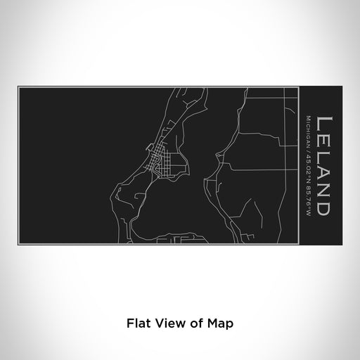 Rendered View of Leland Michigan Map Engraving on 17oz Stainless Steel Insulated Cola Bottle in Black